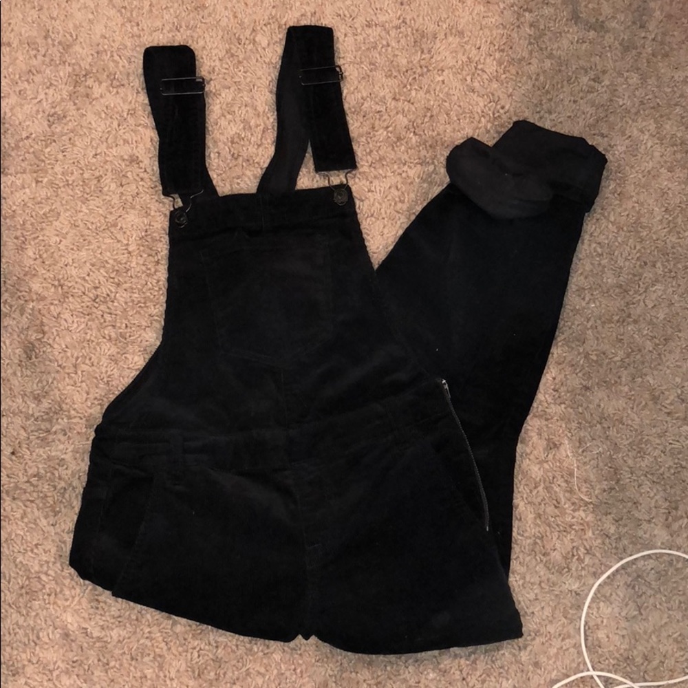 Black Corduroyed overalls forever 21